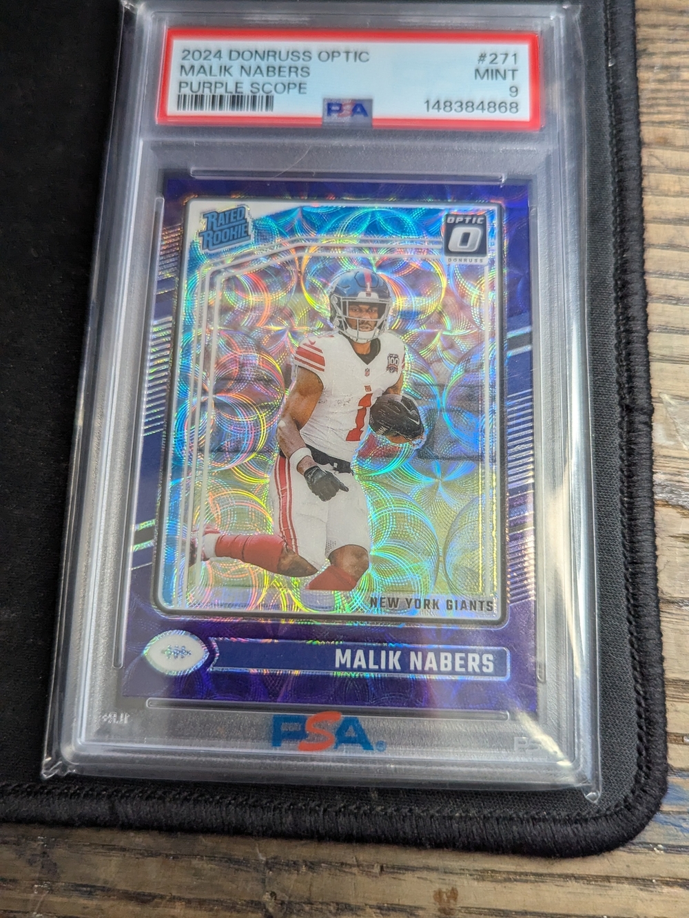 2024 Panini Donruss Optic Malik Nabers #271 PSA 9 MINT Purple Scope Rated Rookie